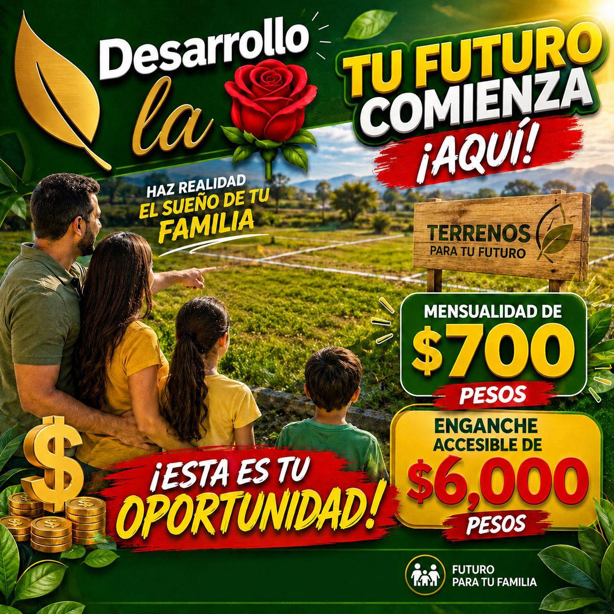 Material promocional con información de mensualidad y enganche